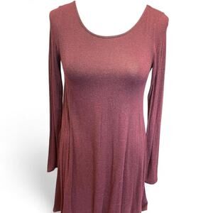 Garage burgundy long sleeve dress